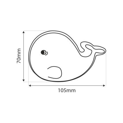 Παιδικό φωτάκι νυκτός LED LED/0,5W/230V φάλαινα