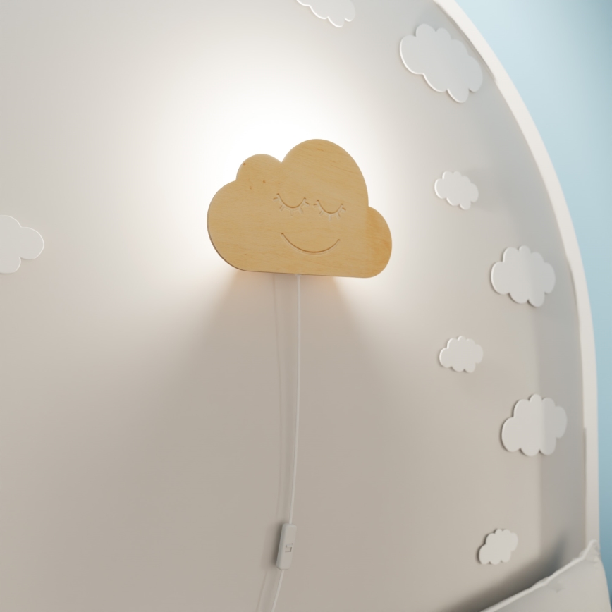 Παιδικό φωτιστικό τοίχου CLOUD 1xE14/10W/230V σύννεφο