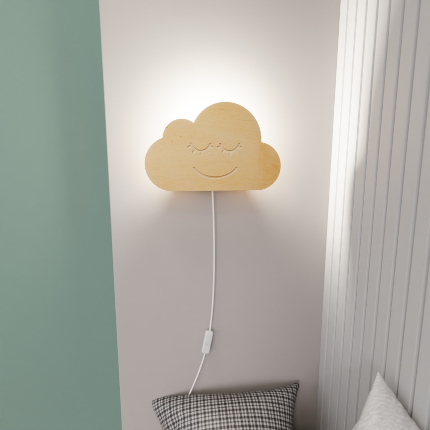 Παιδικό φωτιστικό τοίχου CLOUD 1xE14/10W/230V σύννεφο