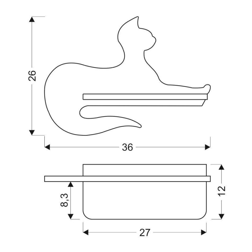 LED Παιδικό φωτιστικό τοίχου με ράφι BLACK CAT LED/5W/230V,