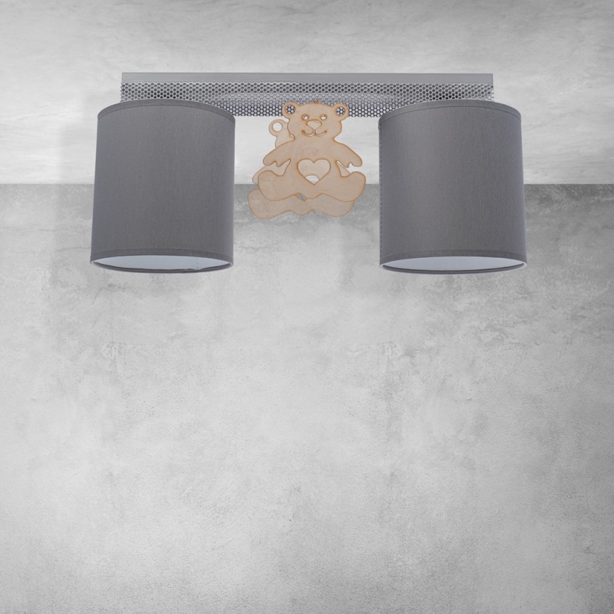 Παιδικό φωτιστικό οροφής BEAR 2xE27/60W/230V