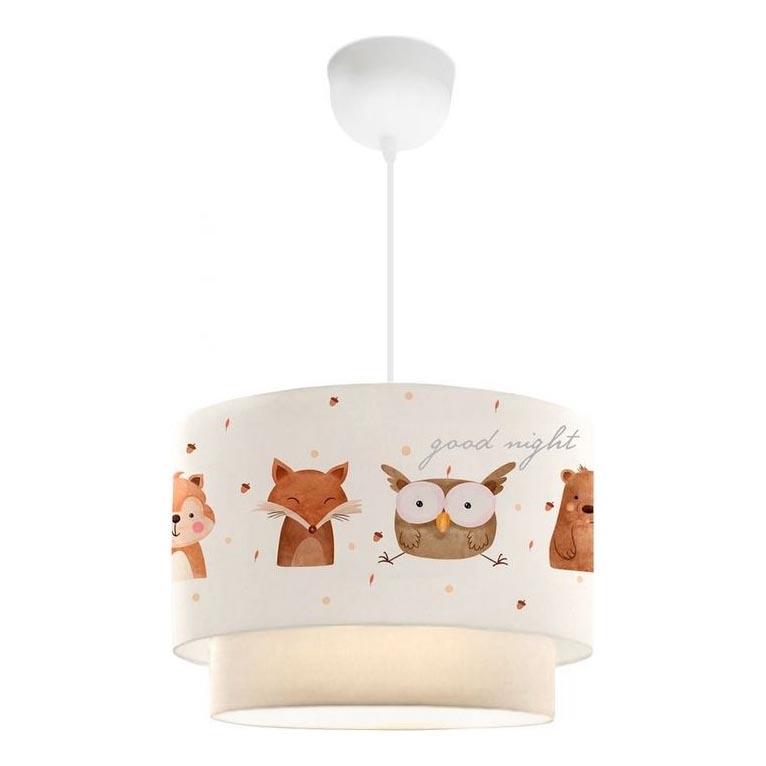 Παιδικό φωτιστικό οροφής CANDY 1xE27/40W/230V λευκό/καφέ