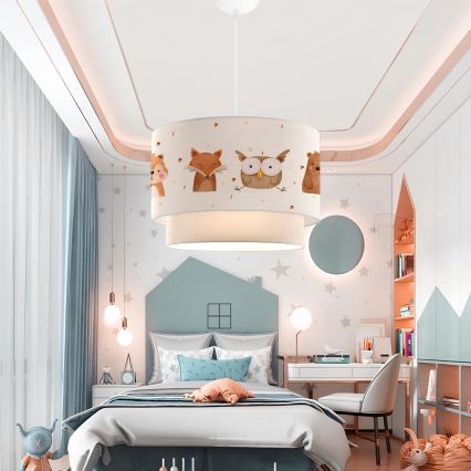 Παιδικό φωτιστικό οροφής CANDY 1xE27/40W/230V λευκό/καφέ