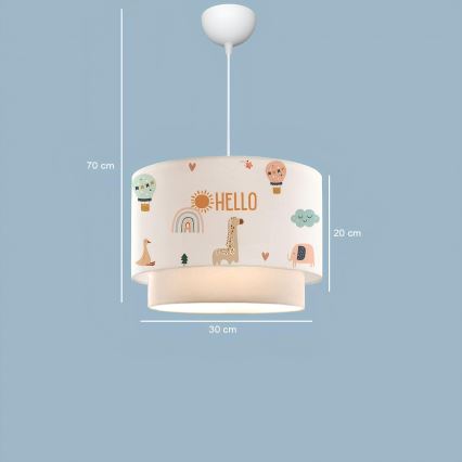 Παιδικό φωτιστικό οροφής CANDY 1xE27/40W/230V λευκό/πολύχρωμο