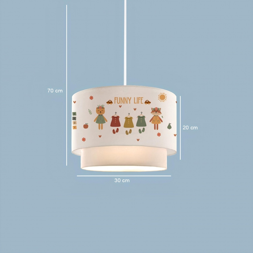 Παιδικό φωτιστικό οροφής CANDY 1xE27/40W/230V λευκό/πολύχρωμο