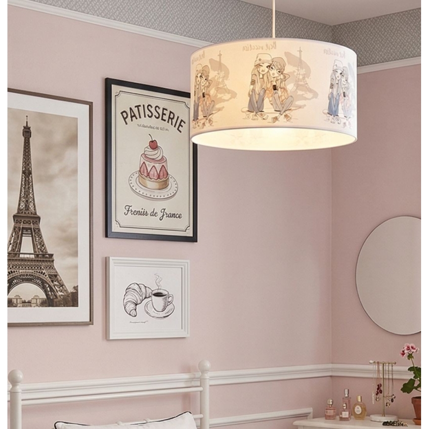 Παιδικό φωτιστικό οροφής GIRLS VIBES 1xE27/60W/230V Ø 40 cm Paris