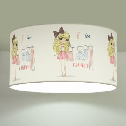 Παιδικό φωτιστικό οροφής GIRLS VIBES 1xE27/60W/230V διάμ. 40 cm Λατρεύω τη μόδα