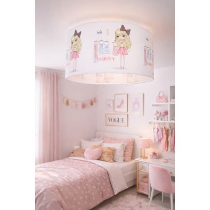 Παιδικό φωτιστικό οροφής GIRLS VIBES 1xE27/60W/230V διάμ. 40 cm Λατρεύω τη μόδα
