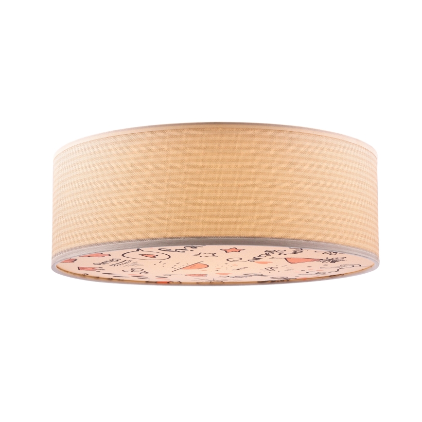 Παιδικό φωτιστικό οροφής KIDDY 2xE27/40W/230V μπεζ/ροζ