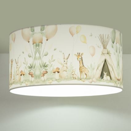 Παιδικό φωτιστικό οροφής KIDS ROOM 1xE27/60W/230V Ø 40 cm, σχέδιο με ζωάκια