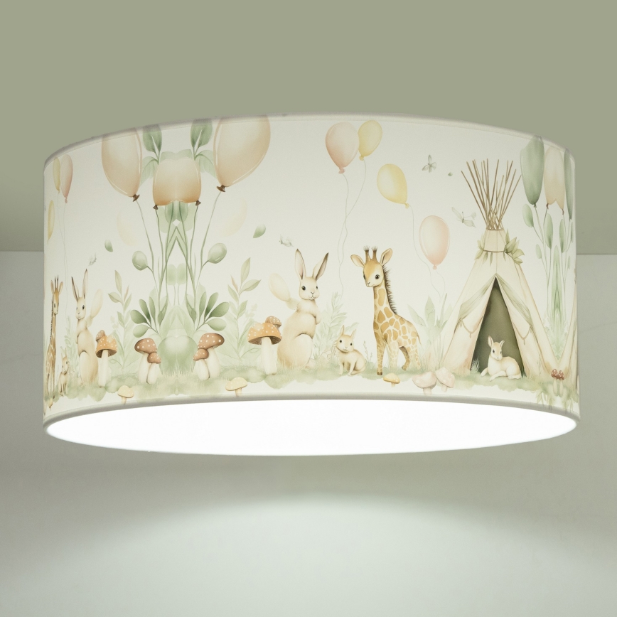 Παιδικό φωτιστικό οροφής KIDS ROOM 1xE27/60W/230V Ø 40 cm, σχέδιο με ζωάκια
