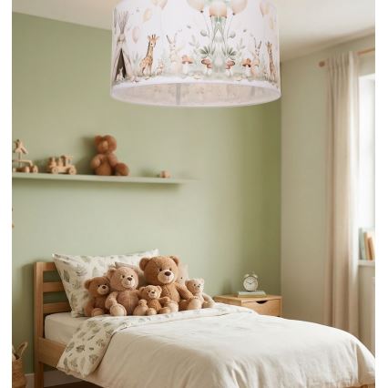 Παιδικό φωτιστικό οροφής KIDS ROOM 1xE27/60W/230V Ø 40 cm, σχέδιο με ζωάκια
