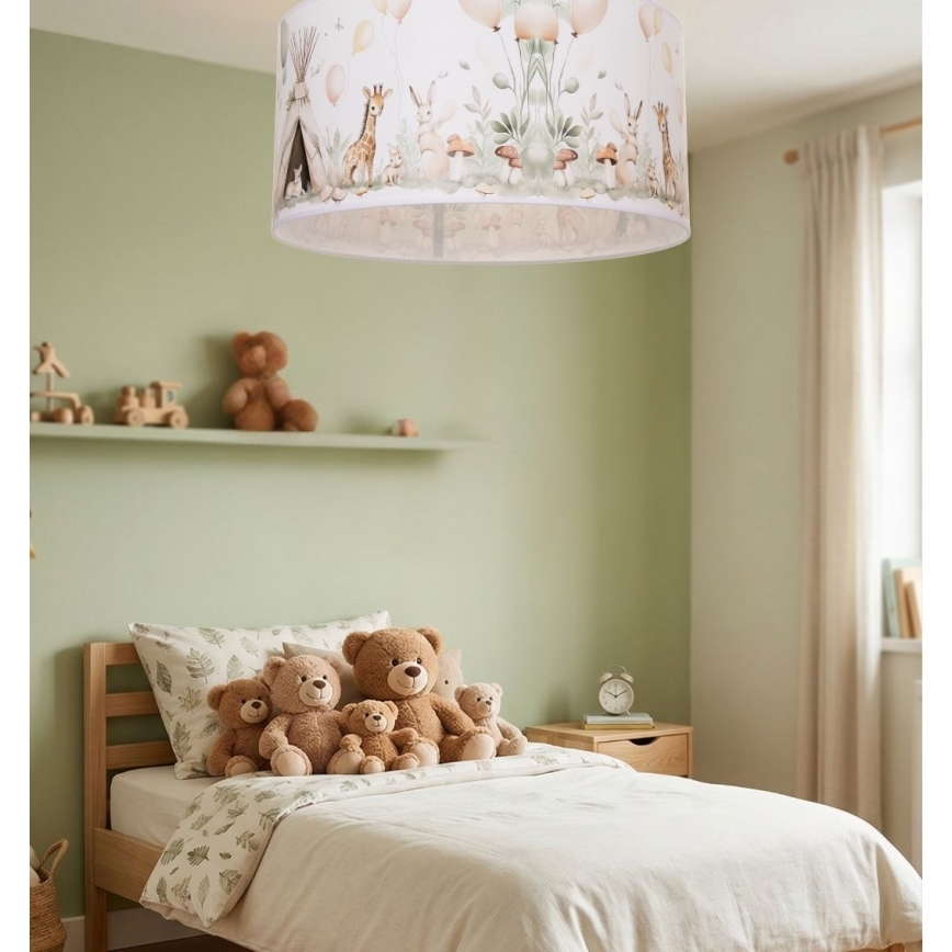 Παιδικό φωτιστικό οροφής KIDS ROOM 1xE27/60W/230V Ø 40 cm, σχέδιο με ζωάκια