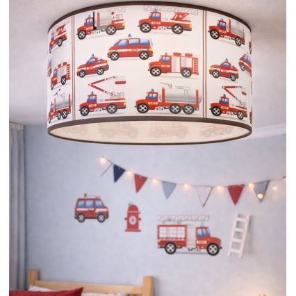 Παιδικό φωτιστικό οροφής KIDS ROOM 1xE27/60W/230V Ø 40 cm πυροσβέστες