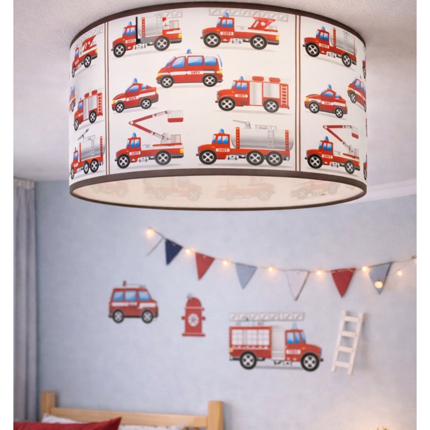 Παιδικό φωτιστικό οροφής KIDS ROOM 1xE27/60W/230V Ø 40 cm πυροσβέστες