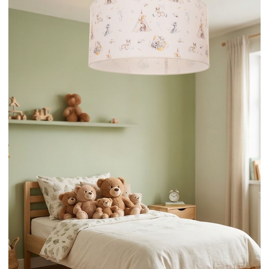 Παιδικό φωτιστικό οροφής KIDS ROOM 1xE27/60W/230V Ø 40 cm ζωάκια