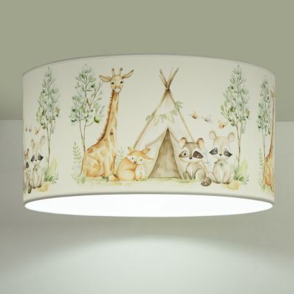 Παιδικό φωτιστικό οροφής KIDS ROOM 1xE27/60W/230V Ø 40 cm ζωάκια