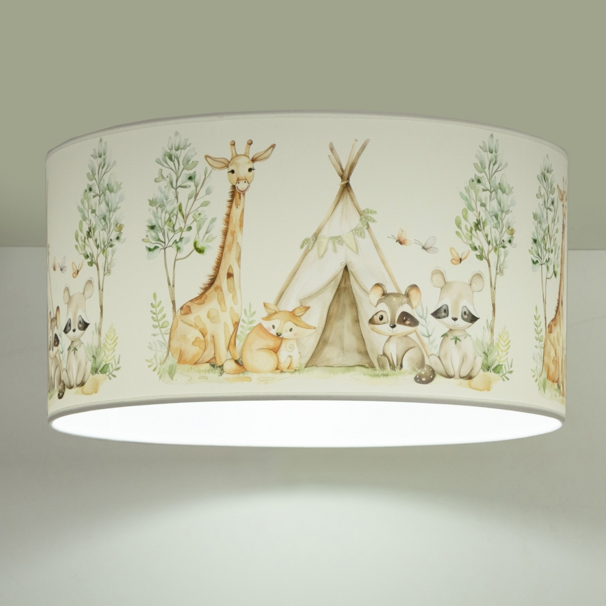 Παιδικό φωτιστικό οροφής KIDS ROOM 1xE27/60W/230V Ø 40 cm ζωάκια