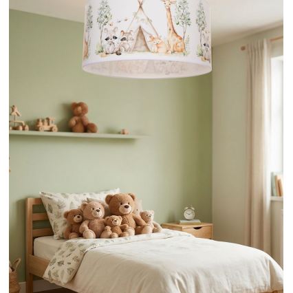 Παιδικό φωτιστικό οροφής KIDS ROOM 1xE27/60W/230V Ø 40 cm ζωάκια