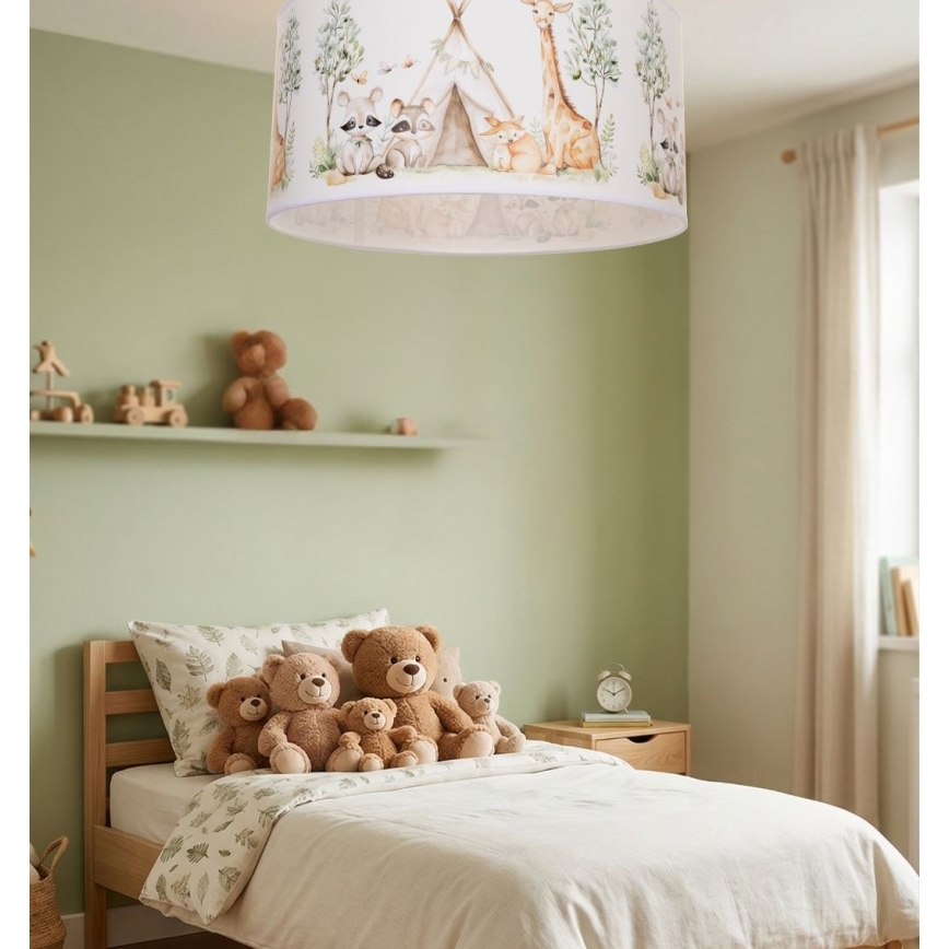 Παιδικό φωτιστικό οροφής KIDS ROOM 1xE27/60W/230V Ø 40 cm ζωάκια