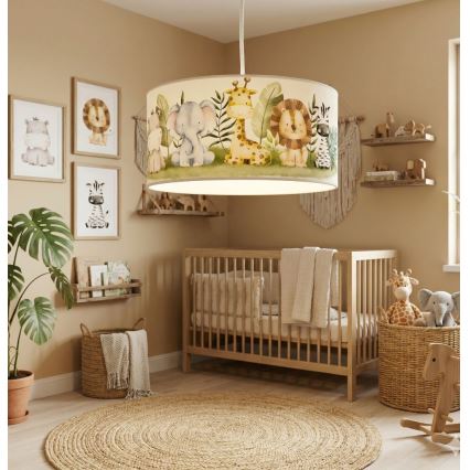 Παιδικό φωτιστικό οροφής KIDS ROOM 1xE27/60W/230V Ø 40 cm – θέμα ζούγκλας