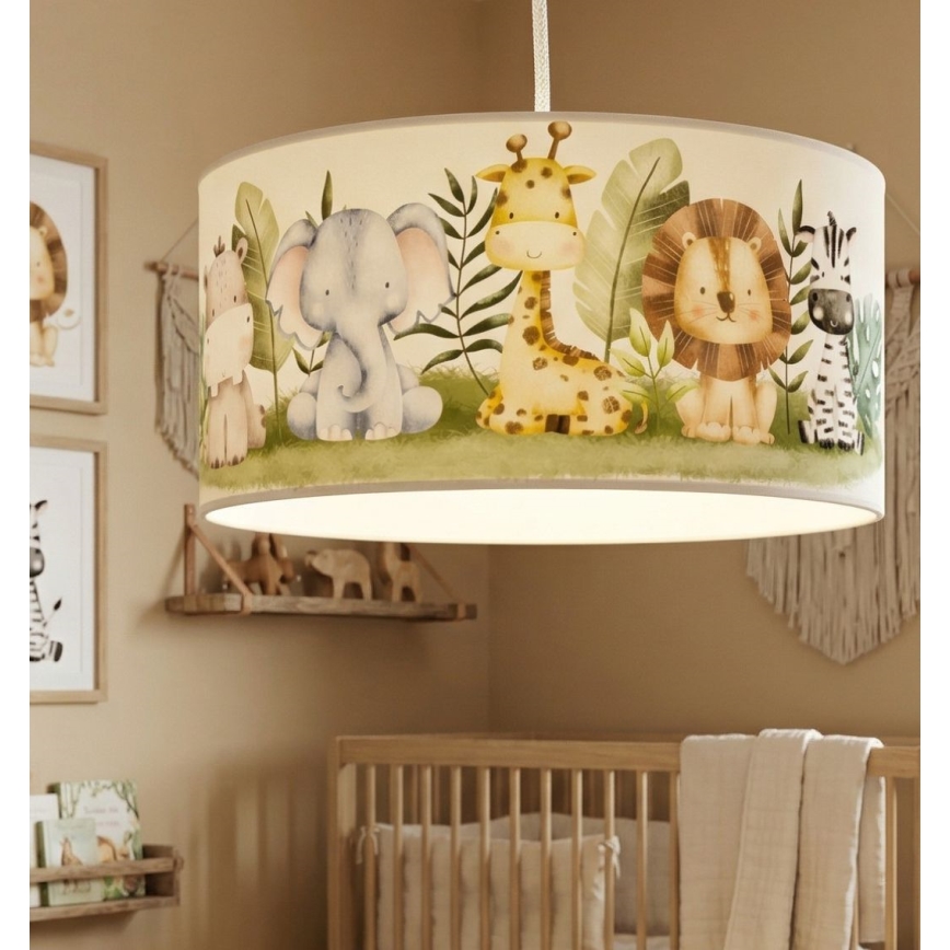 Παιδικό φωτιστικό οροφής KIDS ROOM 1xE27/60W/230V Ø 40 cm – θέμα ζούγκλας