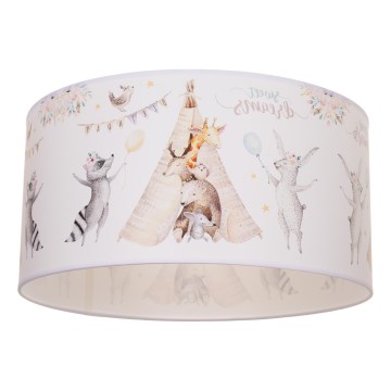 Παιδικό φωτιστικό οροφής KIDS ROOM 1xE27/60W/230V Ø 40 cm με ζωάκια