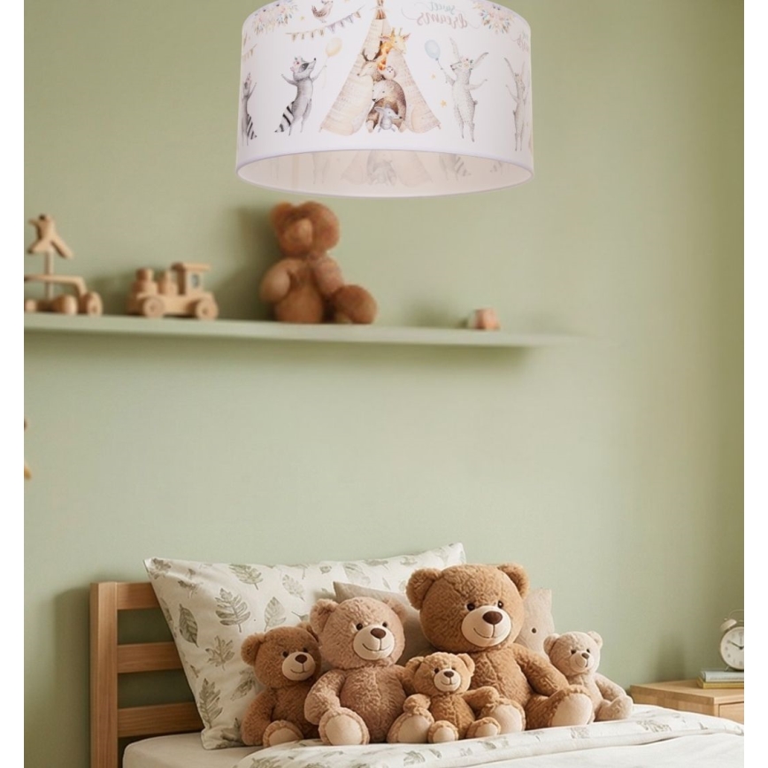 Παιδικό φωτιστικό οροφής KIDS ROOM 1xE27/60W/230V Ø 40 cm με ζωάκια
