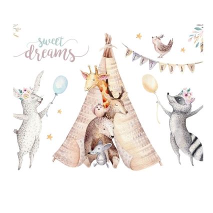 Παιδικό φωτιστικό οροφής KIDS ROOM 1xE27/60W/230V Ø 40 cm με ζωάκια