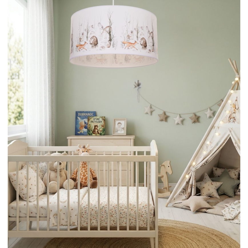 Παιδικό φωτιστικό οροφής KIDS ROOM 1xE27/60W/230V Ø 40 cm με ζωάκια