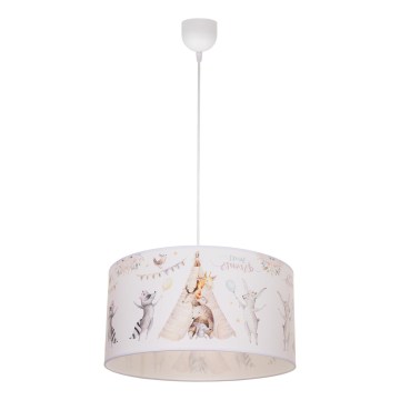 Παιδικό φωτιστικό οροφής KIDS ROOM 1xE27/60W/230V Ø 40 εκ., με ζωάκια