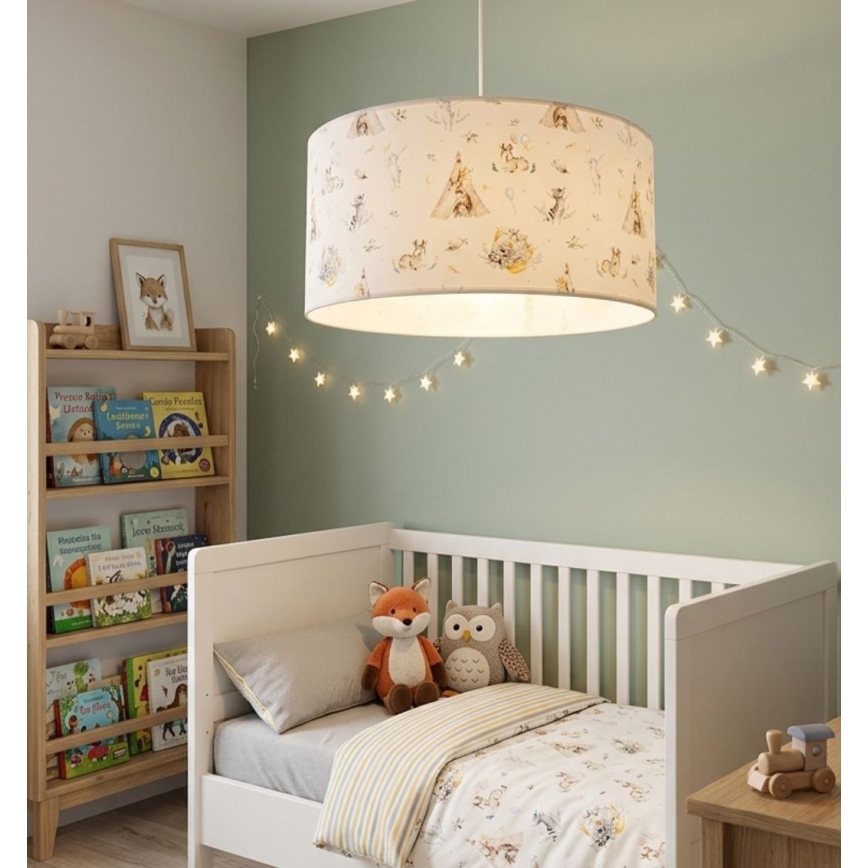 Παιδικό φωτιστικό οροφής KIDS ROOM 1xE27/60W/230V Ø 40 εκ., με ζωάκια