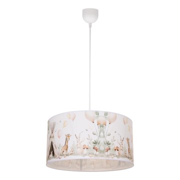 Παιδικό φωτιστικό οροφής KIDS ROOM 1xE27/60W/230V διάμ. 40 cm με ζωάκια