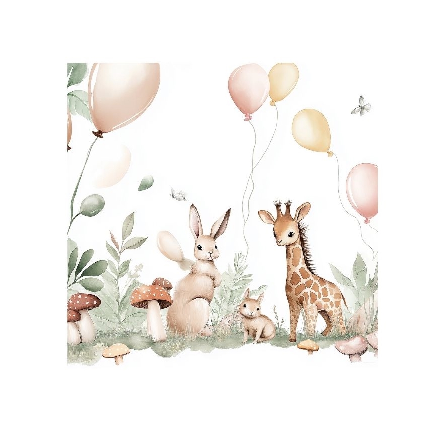 Παιδικό φωτιστικό οροφής KIDS ROOM 1xE27/60W/230V διάμ. 40 cm με ζωάκια