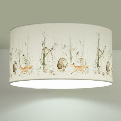 Παιδικό φωτιστικό οροφής KIDS ROOM 1xE27/60W/230V, διάμ. 40 εκ., σχέδιο με ζωάκια