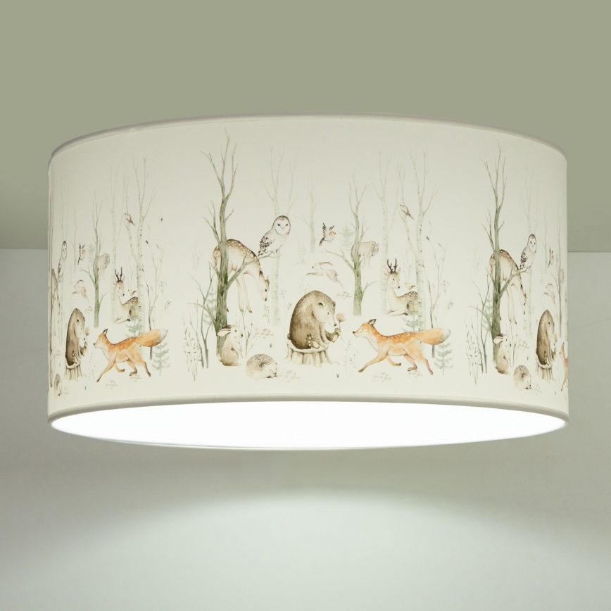 Παιδικό φωτιστικό οροφής KIDS ROOM 1xE27/60W/230V, διάμ. 40 εκ., σχέδιο με ζωάκια