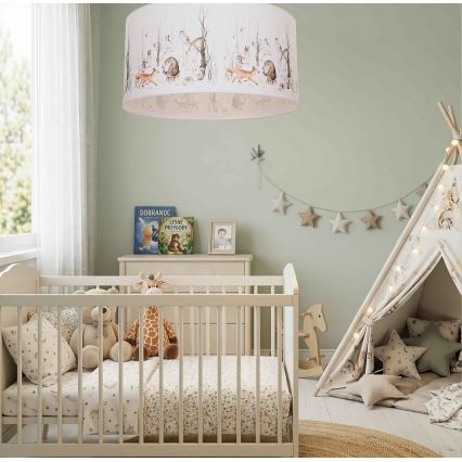 Παιδικό φωτιστικό οροφής KIDS ROOM 1xE27/60W/230V, διάμ. 40 εκ., σχέδιο με ζωάκια