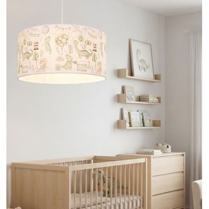 Παιδικό φωτιστικό οροφής KIDS ROOM 1xE27/60W/230V διάμ. 40 εκ. δεινόσαυρος