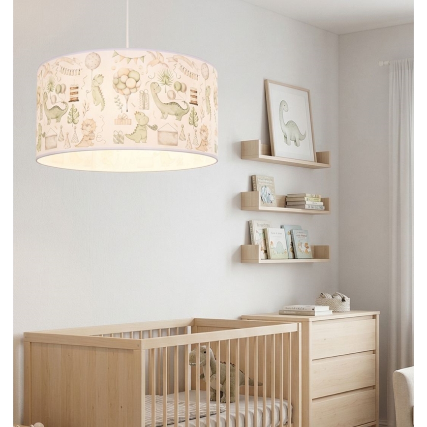 Παιδικό φωτιστικό οροφής KIDS ROOM 1xE27/60W/230V διάμ. 40 εκ. δεινόσαυρος