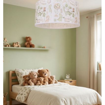 Παιδικό φωτιστικό οροφής KIDS ROOM 1xE27/60W/230V διάμ. 40 εκ. δεινόσαυρος