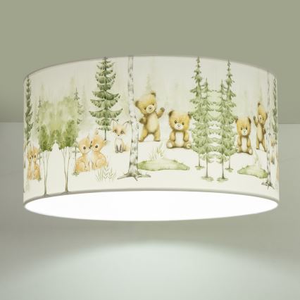 Παιδικό φωτιστικό οροφής KIDS ROOM 1xE27/60W/230V, διάμετρος 40 cm, με ζωάκια