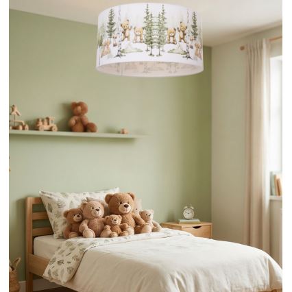 Παιδικό φωτιστικό οροφής KIDS ROOM 1xE27/60W/230V, διάμετρος 40 cm, με ζωάκια