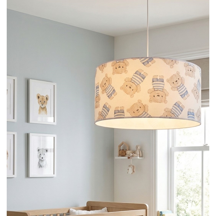 Παιδικό φωτιστικό οροφής KIDS ROOM 1xE27/60W/230V, διάμετρος 40 εκ., με σχέδιο αρκουδάκι
