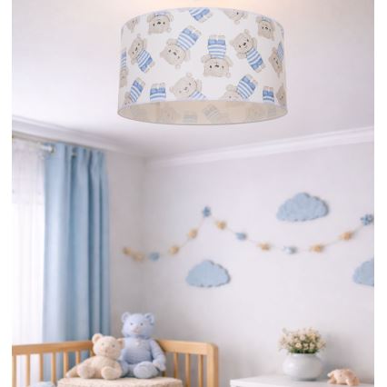 Παιδικό φωτιστικό οροφής KIDS ROOM 1xE27/60W/230V, διάμετρος 40 εκ., με σχέδιο αρκουδάκι