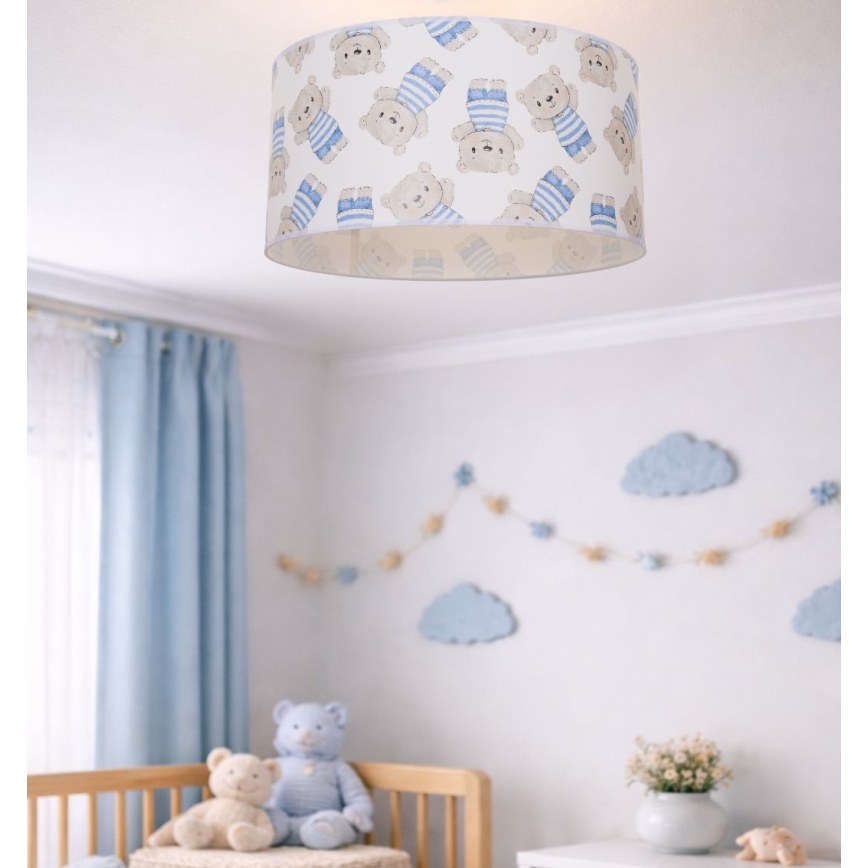 Παιδικό φωτιστικό οροφής KIDS ROOM 1xE27/60W/230V, διάμετρος 40 εκ., με σχέδιο αρκουδάκι