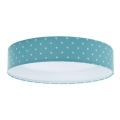 Παιδικό φωτιστικό οροφής LED GALAXY KIDS LED/24W/230V με αστέρια σε τιρκουάζ/λευκό