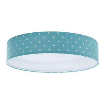 Παιδικό φωτιστικό οροφής LED GALAXY KIDS LED/24W/230V με αστέρια σε τιρκουάζ/λευκό