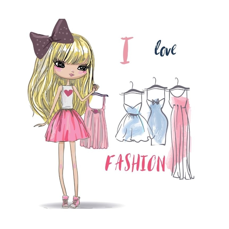 Παιδικό κρεμαστό φωτιστικό GIRLS VIBES 1xE27/60W/230V, διάμ. 40 cm «Αγαπώ τη μόδα»