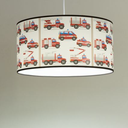 Παιδικό κρεμαστό φωτιστικό KIDS ROOM 1xE27/60W/230V, διάμ. 40 cm — θέμα: πυροσβέστες