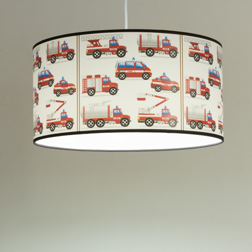 Παιδικό κρεμαστό φωτιστικό KIDS ROOM 1xE27/60W/230V, διάμ. 40 cm — θέμα: πυροσβέστες